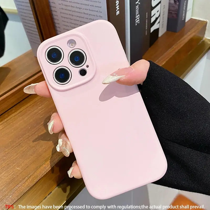 Minimalist Solid Color Liquid Silicone Phone Case Suitable for Iphone 17 Pro Max 17 Air 16 15 14 13 12 Pro Max 16 15 14 Plus, with Soft and Luxurious Design, Providing High Depth Lens Protection Phone Protective Cover Smartphone Cover