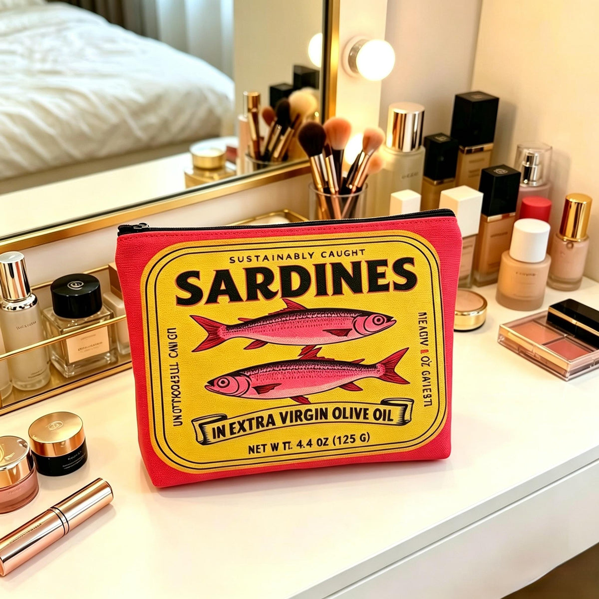 Sardine Makeup Bag — Quirky, Compact & Perfect for Gifting