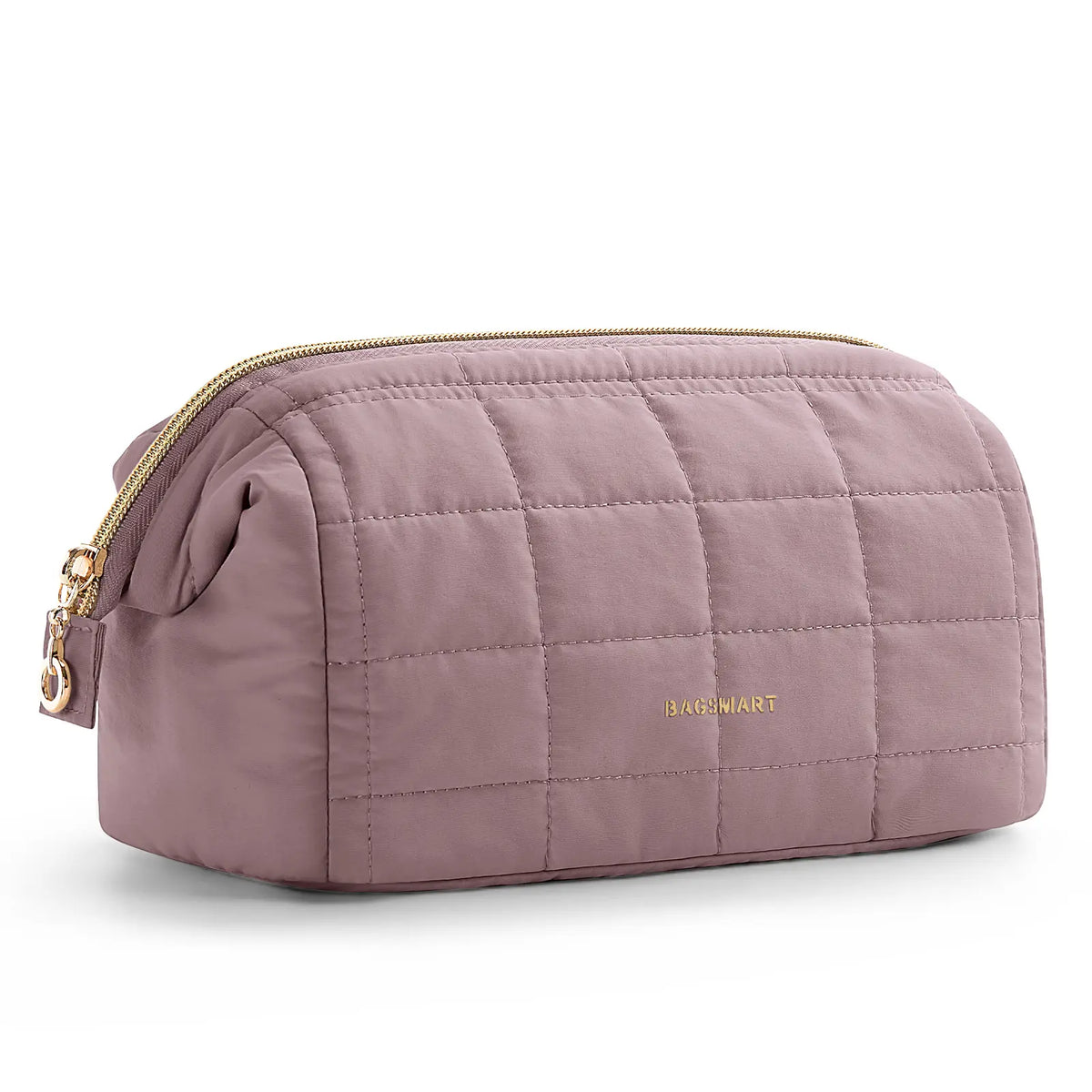 BAGSMART 2 Size Makeup Bag, Puffy Padded Travel Cosmetic Organizer for Women, Wide-Open Makeup Case for Toiletries, Accessories, and Brushes Sohochic