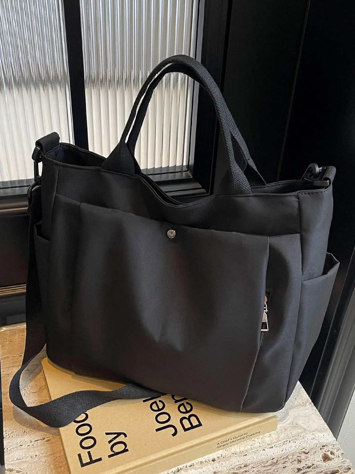 Women'S Solid Color Tote Bag, Fashionable Large Capacity Shoulder Bag for Work & Daily Used, Casual Trendy Versatile High-Quality Daily Commuting Bag