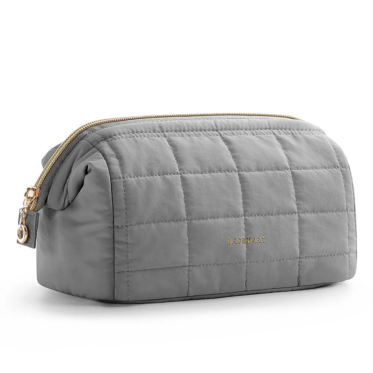 BAGSMART 2 Size Makeup Bag, Puffy Padded Travel Cosmetic Organizer for Women, Wide-Open Makeup Case for Toiletries, Accessories, and Brushes Sohochic