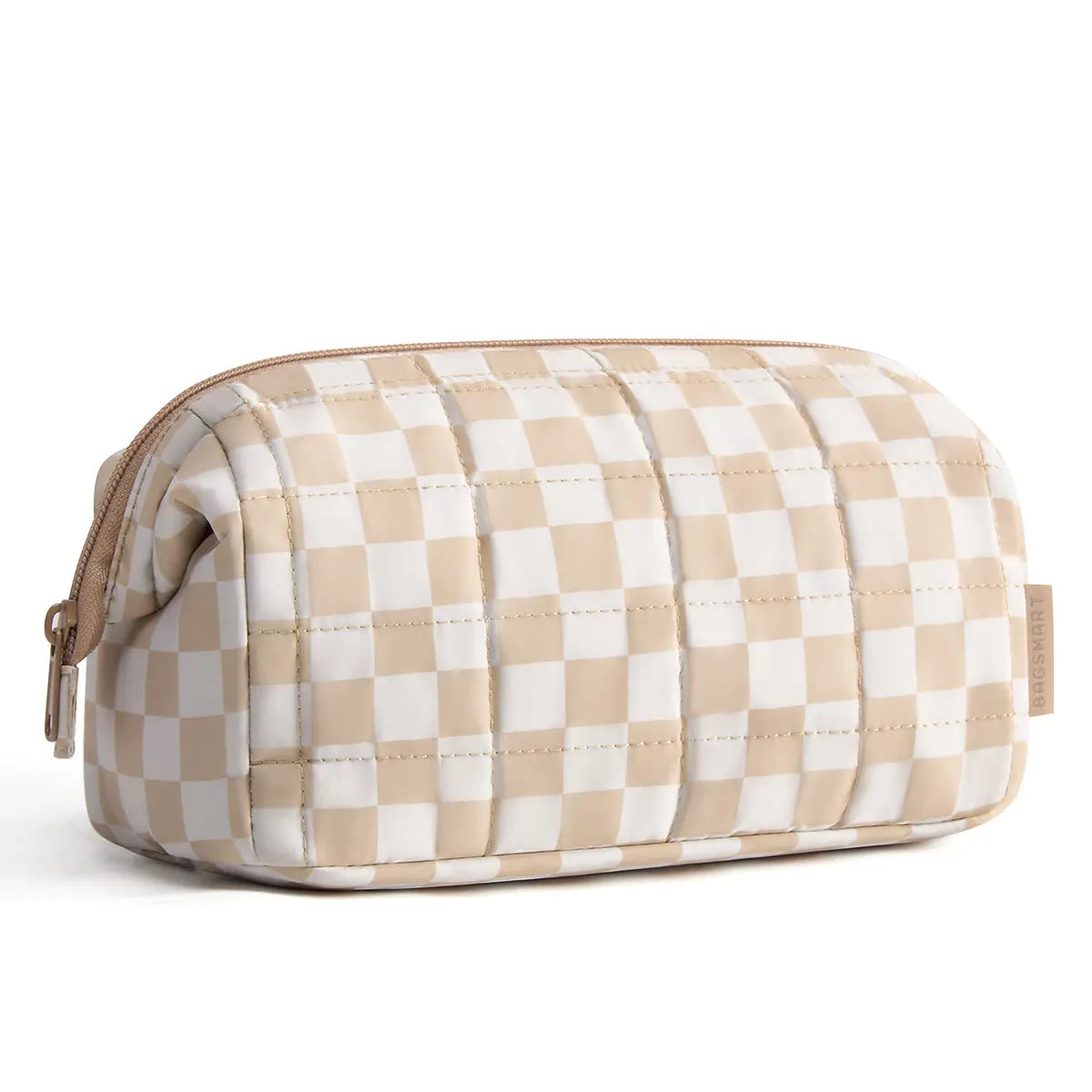 BAGSMART 2 Size Makeup Bag, Puffy Padded Travel Cosmetic Organizer for Women, Wide-Open Makeup Case for Toiletries, Accessories, and Brushes Sohochic