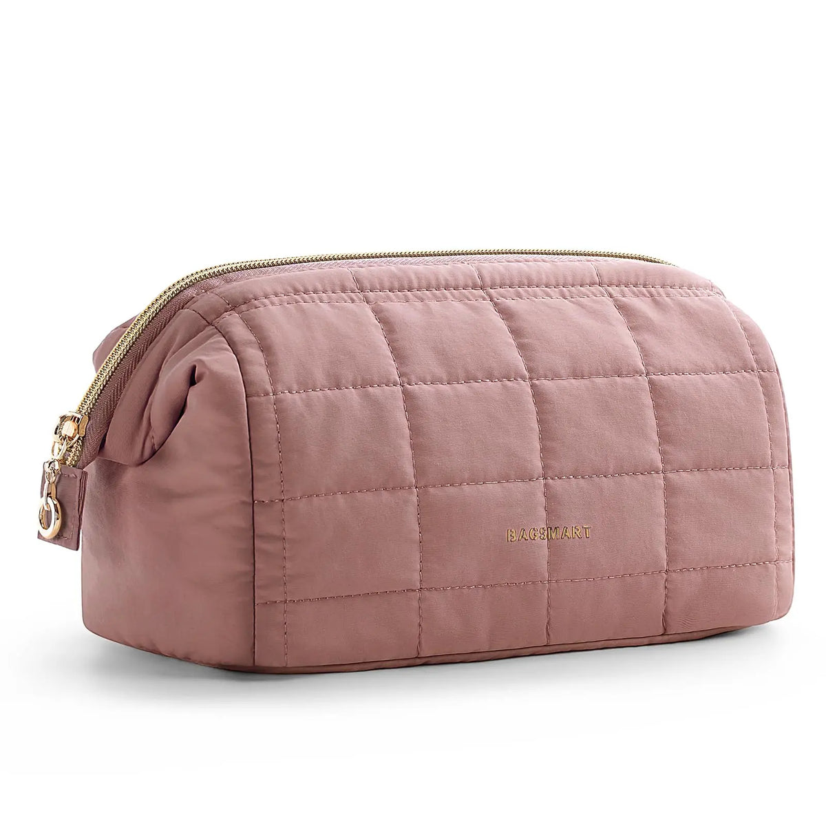 BAGSMART 2 Size Makeup Bag, Puffy Padded Travel Cosmetic Organizer for Women, Wide-Open Makeup Case for Toiletries, Accessories, and Brushes Sohochic