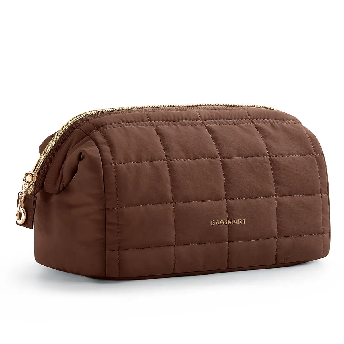 BAGSMART 2 Size Makeup Bag, Puffy Padded Travel Cosmetic Organizer for Women, Wide-Open Makeup Case for Toiletries, Accessories, and Brushes Sohochic