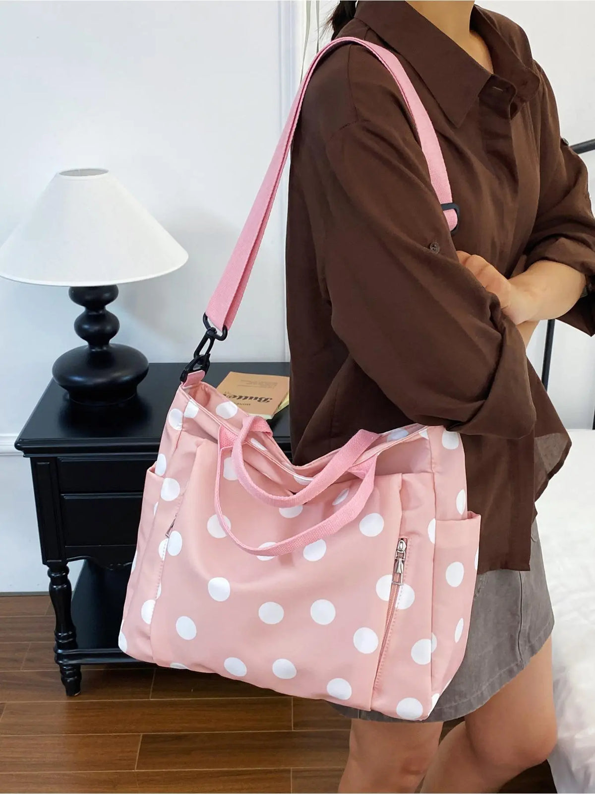 Women'S Solid Color Tote Bag, Fashionable Large Capacity Shoulder Bag for Work & Daily Used, Casual Trendy Versatile High-Quality Daily Commuting Bag
