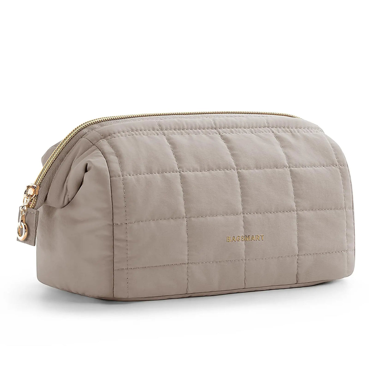 BAGSMART 2 Size Makeup Bag, Puffy Padded Travel Cosmetic Organizer for Women, Wide-Open Makeup Case for Toiletries, Accessories, and Brushes Sohochic