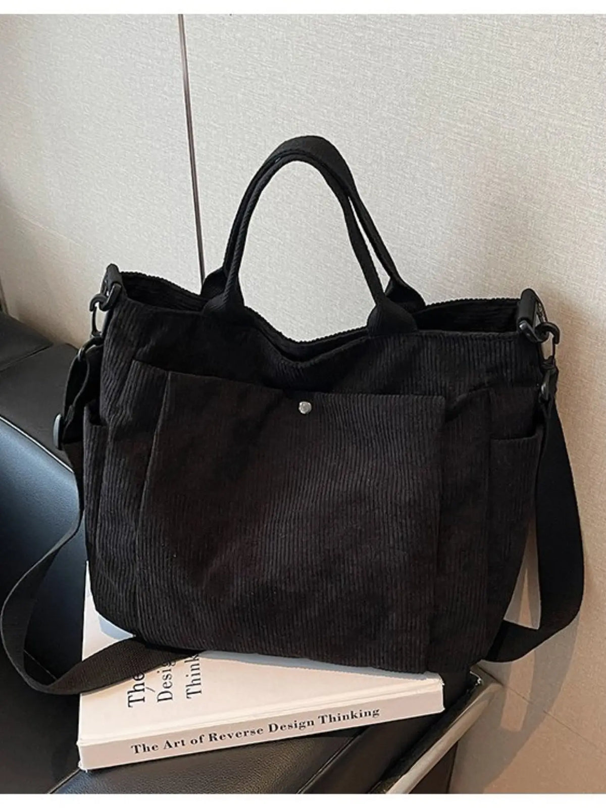 Women'S Solid Color Tote Bag, Fashionable Large Capacity Shoulder Bag for Work & Daily Used, Casual Trendy Versatile High-Quality Daily Commuting Bag