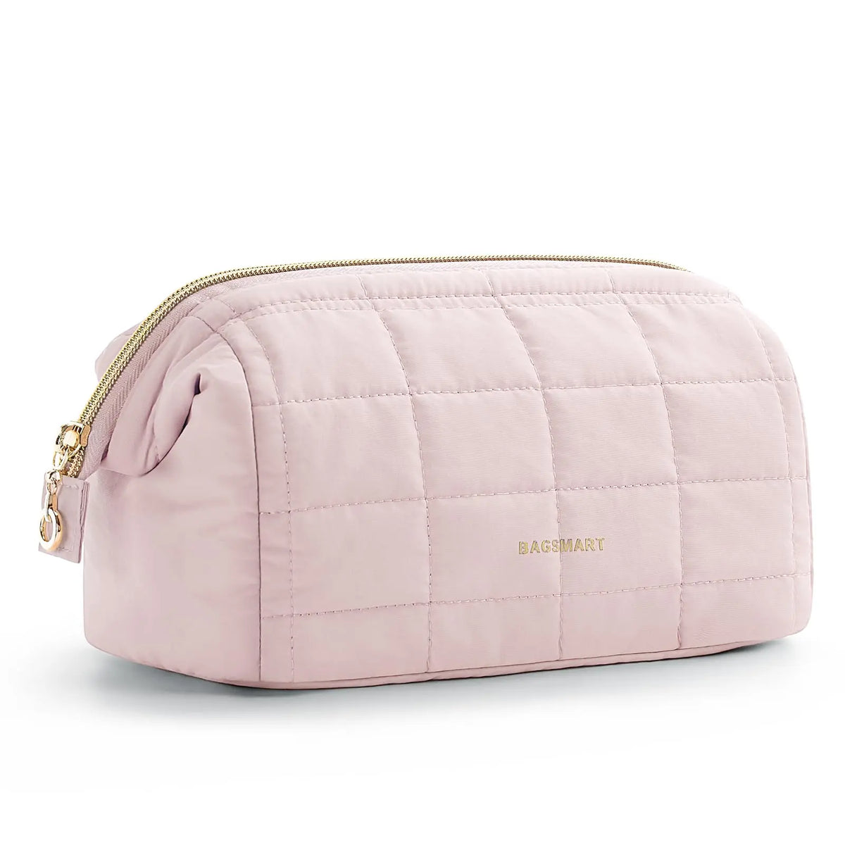 BAGSMART 2 Size Makeup Bag, Puffy Padded Travel Cosmetic Organizer for Women, Wide-Open Makeup Case for Toiletries, Accessories, and Brushes Sohochic