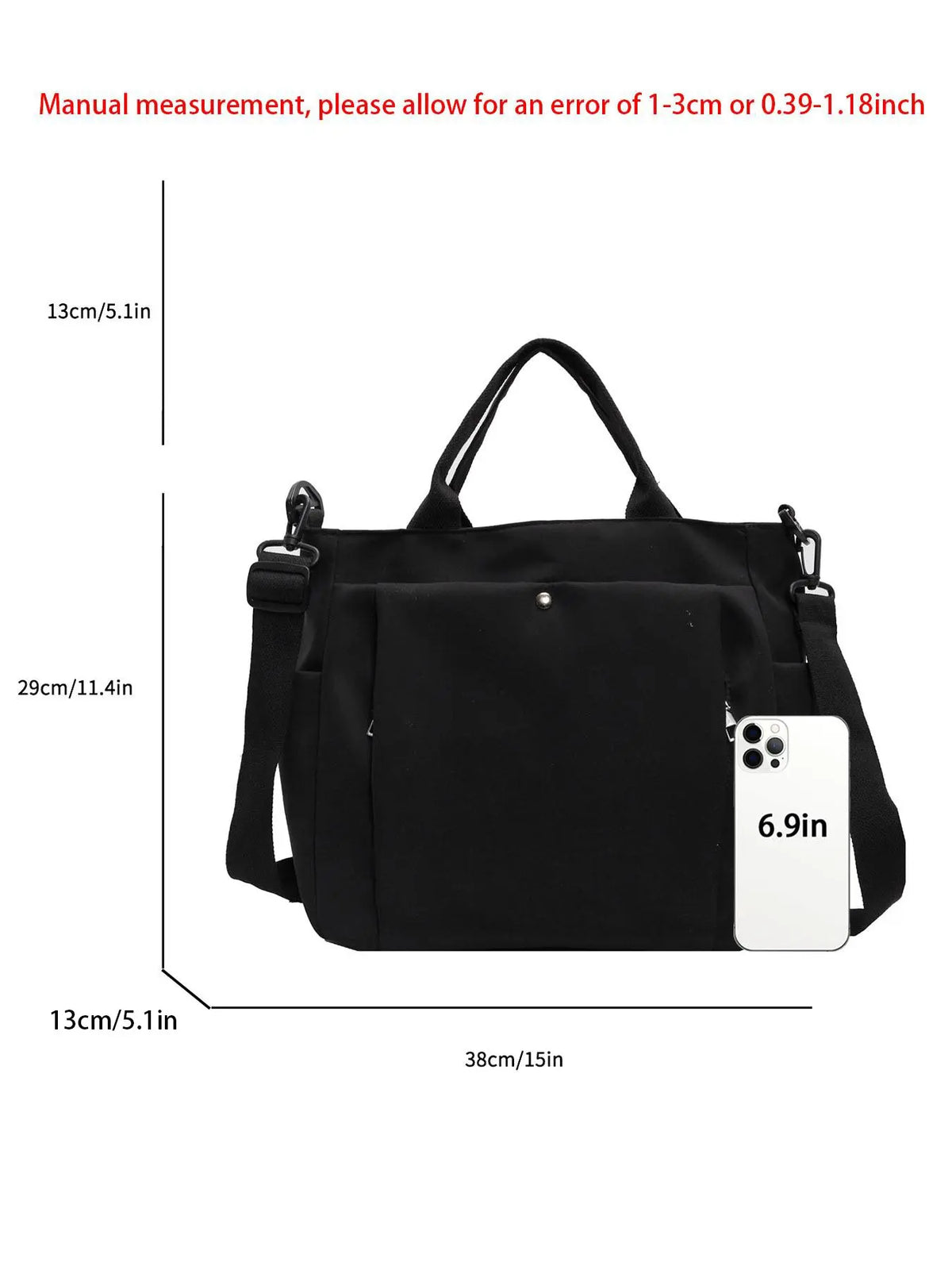 Women'S Solid Color Tote Bag, Fashionable Large Capacity Shoulder Bag for Work & Daily Used, Casual Trendy Versatile High-Quality Daily Commuting Bag