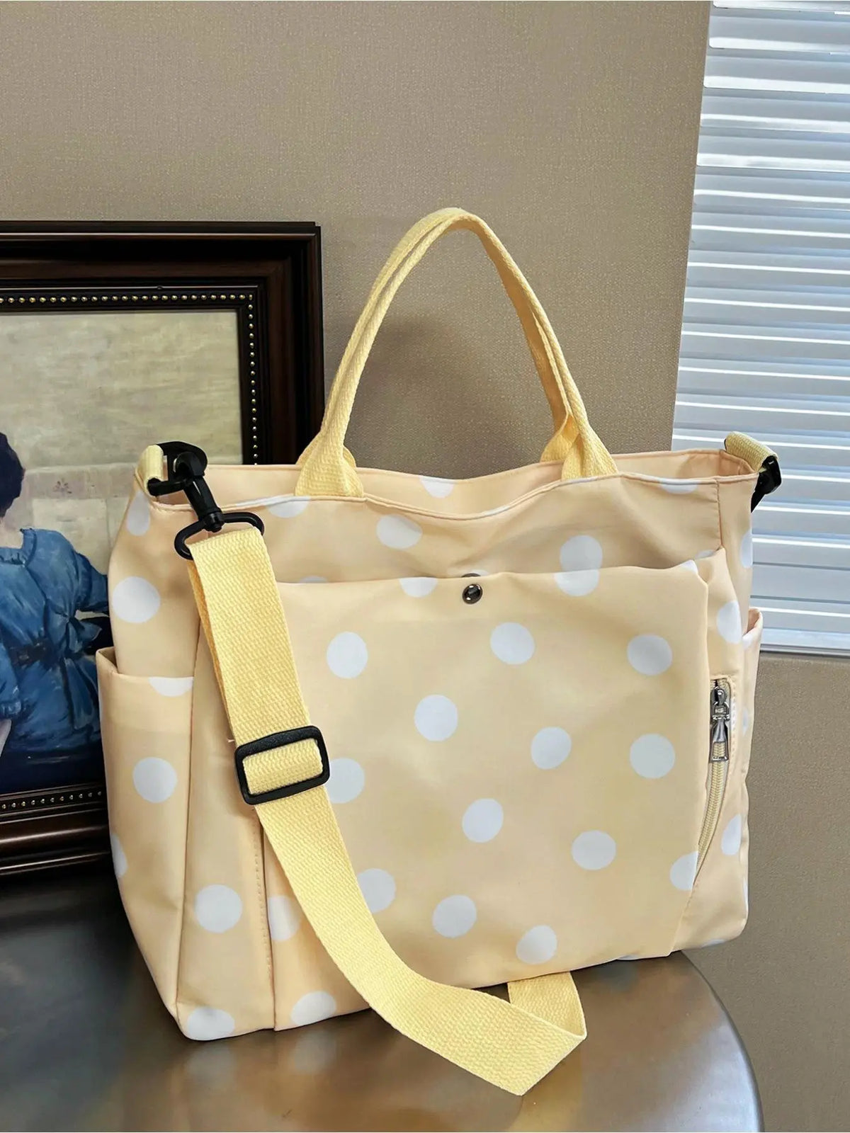 Women'S Solid Color Tote Bag, Fashionable Large Capacity Shoulder Bag for Work & Daily Used, Casual Trendy Versatile High-Quality Daily Commuting Bag