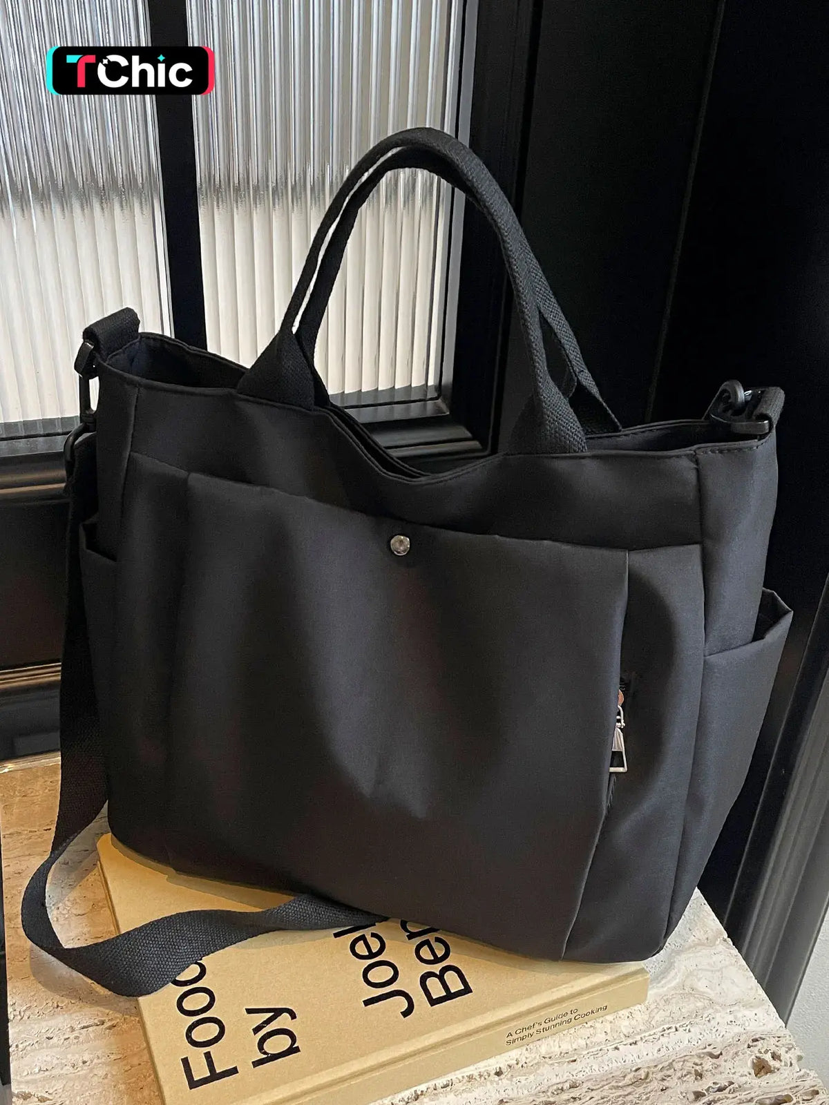 Women'S Solid Color Tote Bag, Fashionable Large Capacity Shoulder Bag for Work & Daily Used, Casual Trendy Versatile High-Quality Daily Commuting Bag