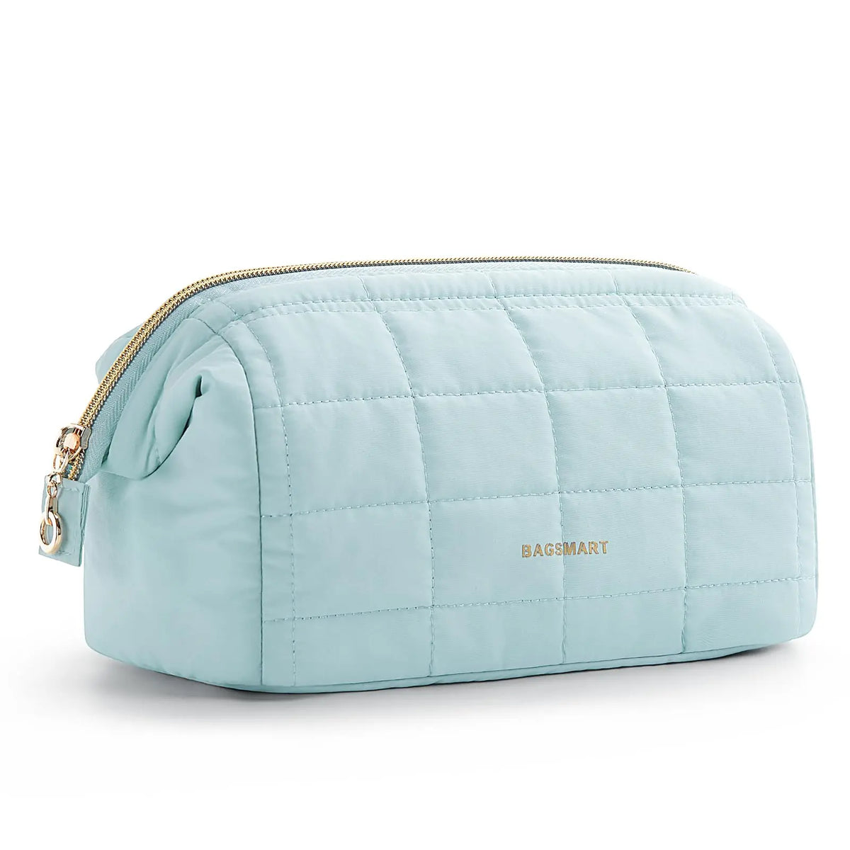 BAGSMART 2 Size Makeup Bag, Puffy Padded Travel Cosmetic Organizer for Women, Wide-Open Makeup Case for Toiletries, Accessories, and Brushes Sohochic