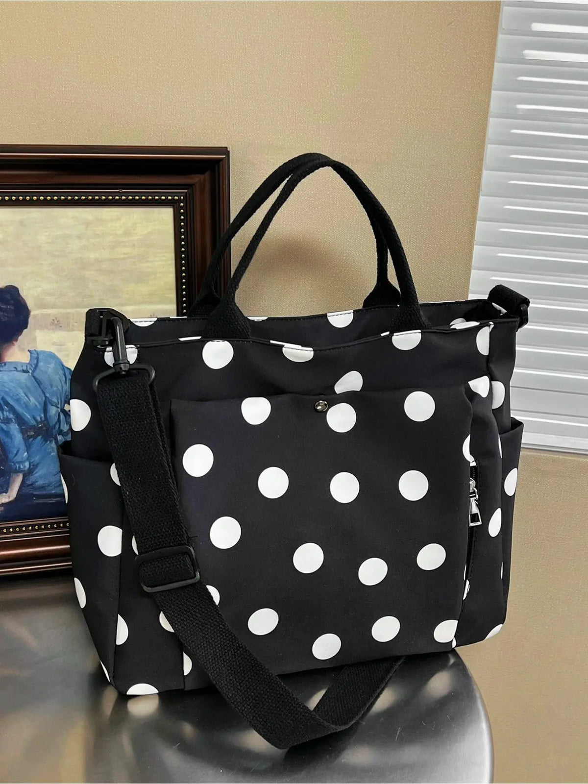 Women'S Solid Color Tote Bag, Fashionable Large Capacity Shoulder Bag for Work & Daily Used, Casual Trendy Versatile High-Quality Daily Commuting Bag