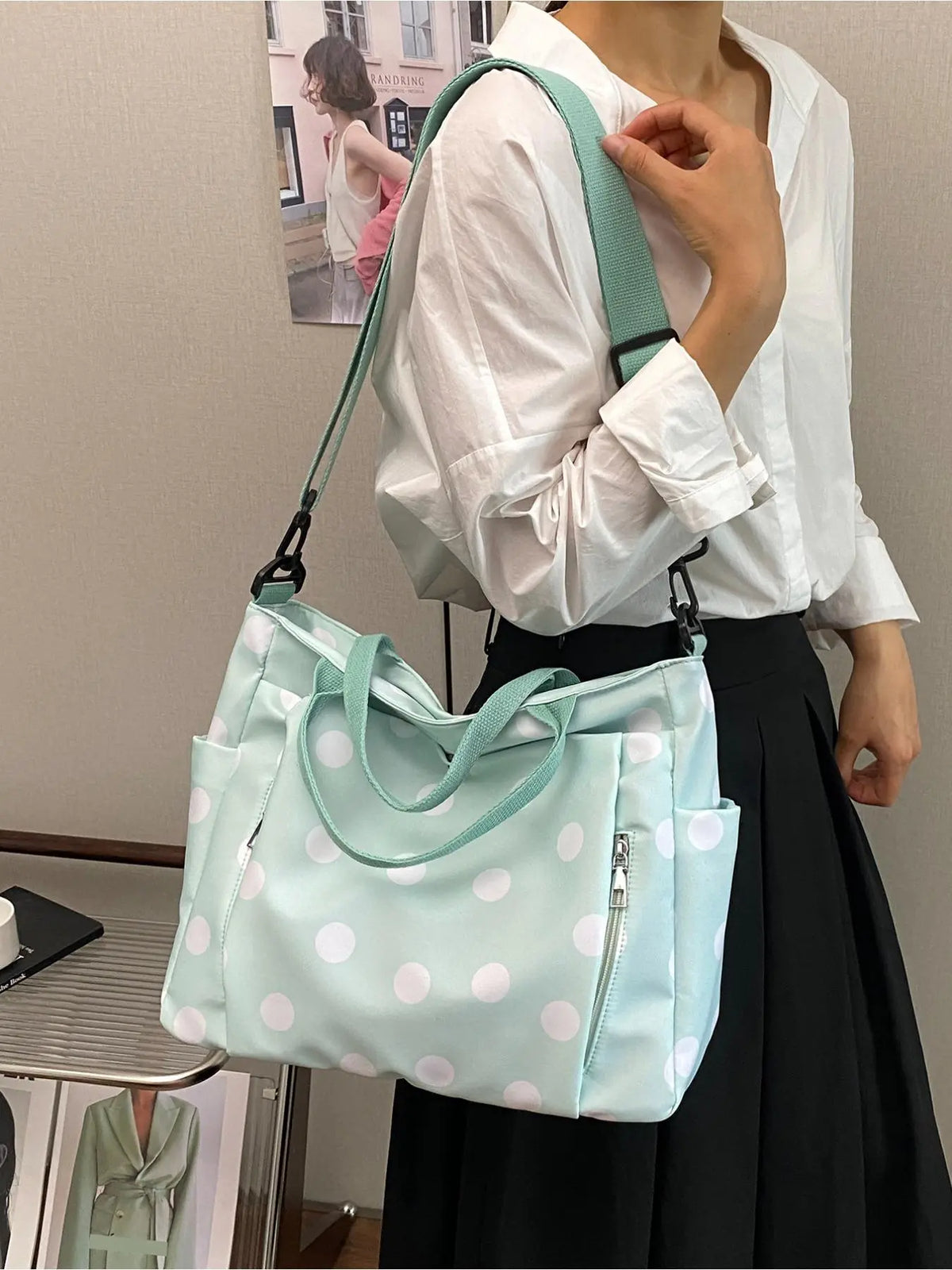 Women'S Solid Color Tote Bag, Fashionable Large Capacity Shoulder Bag for Work & Daily Used, Casual Trendy Versatile High-Quality Daily Commuting Bag