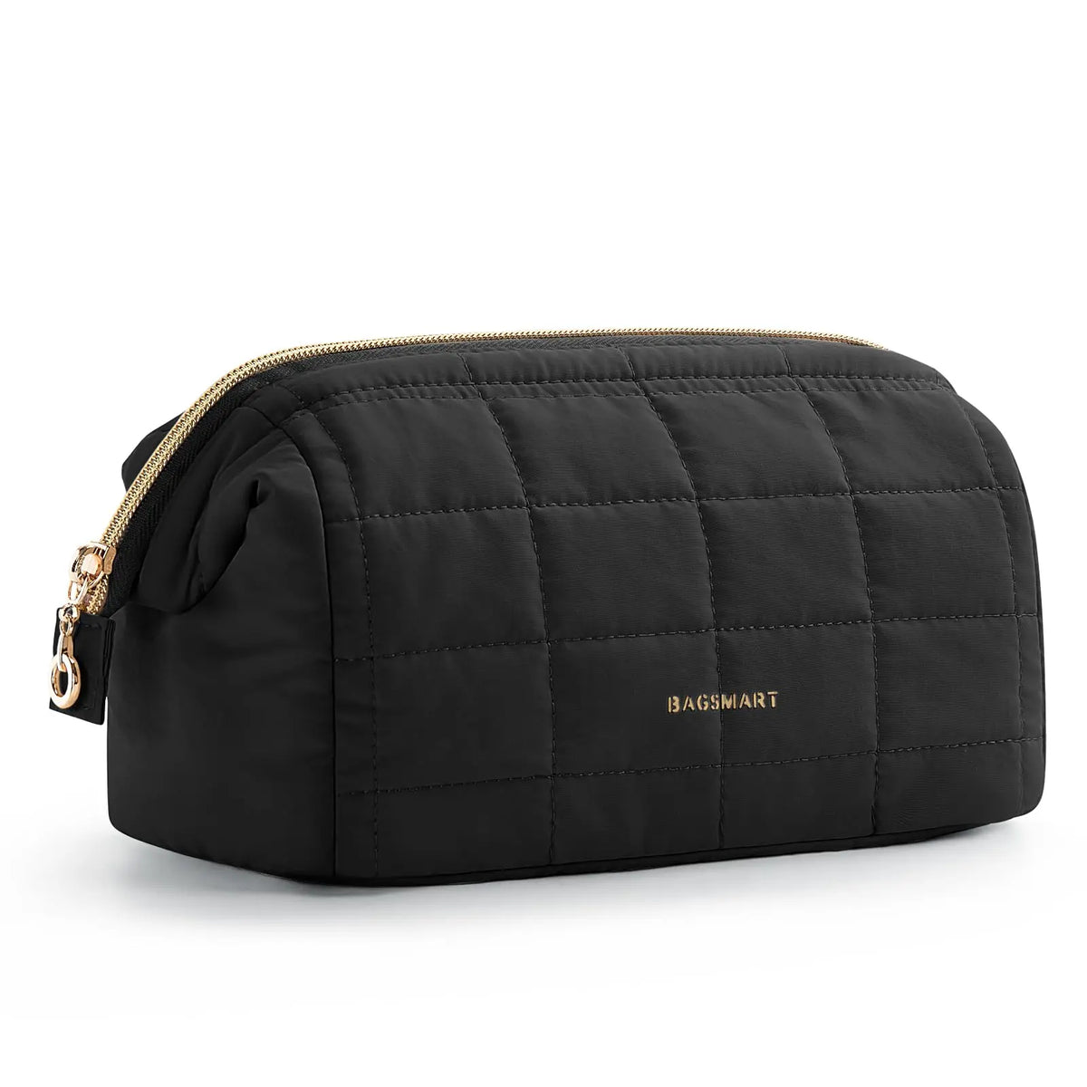 BAGSMART 2 Size Makeup Bag, Puffy Padded Travel Cosmetic Organizer for Women, Wide-Open Makeup Case for Toiletries, Accessories, and Brushes Sohochic